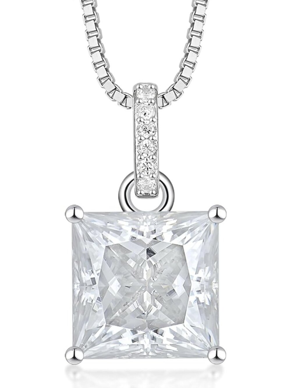 Elegant Moissanite Solitaire Pendant Necklace - 925 Sterling Silver, Various